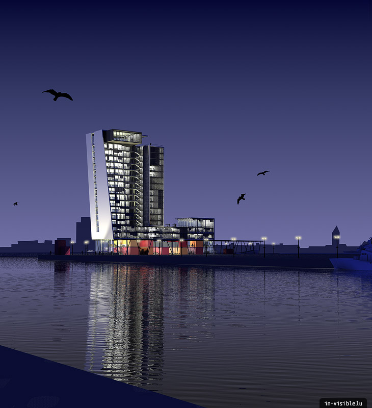 3D architectural visualization & rendering, Rendu de visualisation architecturale en image de synthèse 3D : Dublin Dockland Tower