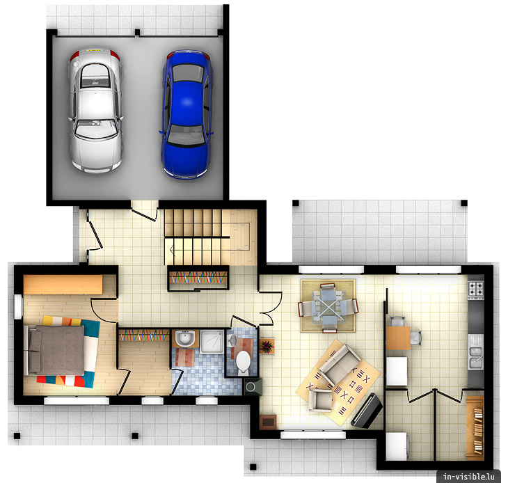 3D architectural visualization & rendering, Rendu de visualisation architecturale en image de synthèse 3D : Mirabeau