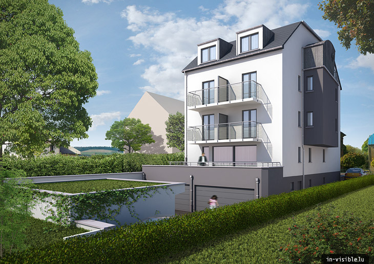 3D architectural visualization & rendering, Rendu de visualisation architecturale en image de synthèse 3D : Petange