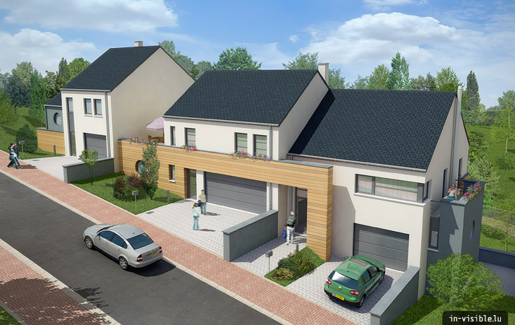 3D architectural visualization & rendering, Rendu de visualisation architecturale en image de synthèse 3D : Weiswampach